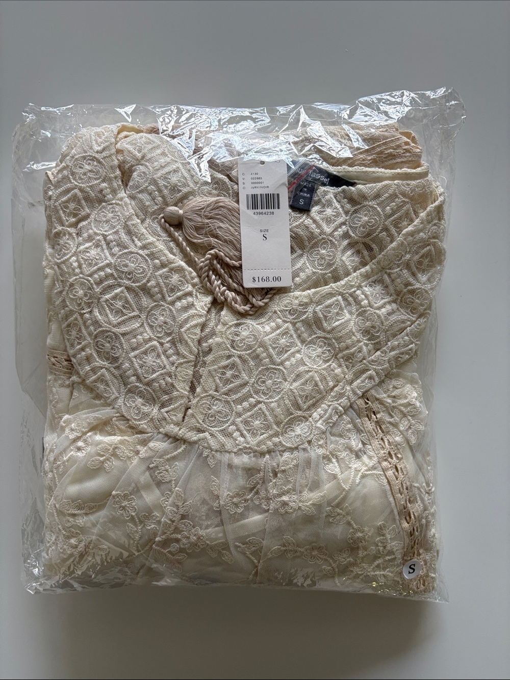 NWT Anthropologie Julia Peasant Lace Embroidery Dress By Blue Tassel Size Small - Picture 3 of 16